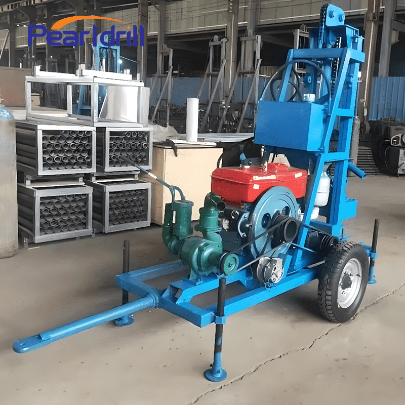 100m Small Portable Mobile Water Well Drilling Rigs